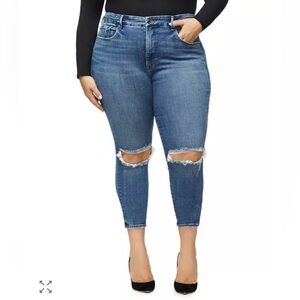 Good American High Rise Blue Distressed 24 Jeans